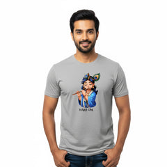 BestyPop Men’s Graphic Print Round Neck T-Shirt- Krishna (170 GSM single jersey)