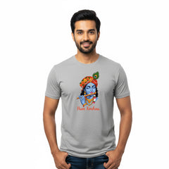 BestyPop Men’s Graphic Print Round Neck T-Shirt- Krishna (170 GSM single jersey)