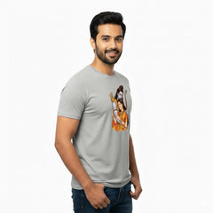 BestyPop Men’s Graphic Print Round Neck T-Shirt- Jai Shree Ram (170 GSM single jersey)