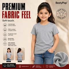 BestyPop Girl’s Plain Round Neck T-Shirt
