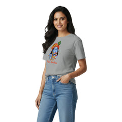 BestyPop Women’s Graphic Print Round Neck T-Shirt- Krishna (170 GSM single jersey)