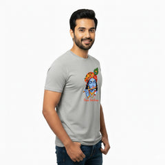 BestyPop Men’s Graphic Print Round Neck T-Shirt- Krishna (170 GSM single jersey)