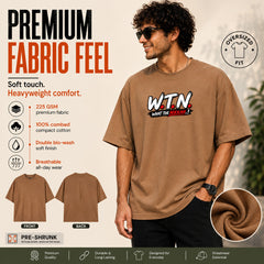 Freethinker | Arif Men's WTN Crew neck Oversized T-Shirt - (225 GSM heavyweight fabric)