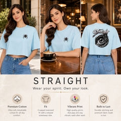 BestyPop Women’s Oversized Half Sleeve Crop Top - 220 GSM