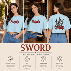 BestyPop Women’s Oversized Half Sleeve Crop Top - 220 GSM