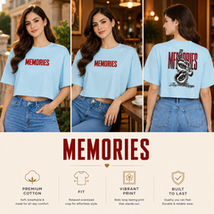 BestyPop Women’s Oversized Half Sleeve Crop Top - 220 GSM