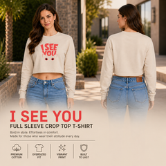 BestyPop Women’s Oversized full Sleeve Crop Top