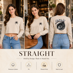 BestyPop Women’s Crop top full Sleeve - 270 GSM