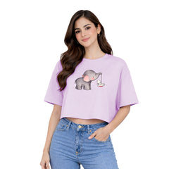 BestyPop Women’s Oversized Half Sleeve Crop Top