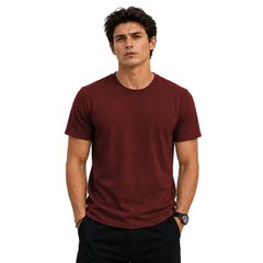 Men’s Plain Round Neck T-Shirt - 190 GSM Single Jersey