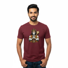 BestyPop Men’s Graphic Print Round Neck T-Shirt- Hanuman (170 GSM single jersey)
