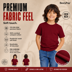 BestyPop Boy’s Plain Round Neck T-Shirt