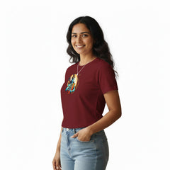 BestyPop Women’s Graphic Print Round Neck T-Shirt- Jai Shree Ram (170 GSM single jersey)