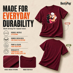 Dog Lover's Round Neck T-Shirts For Women - Paws Love - (170 GSM) single jersey