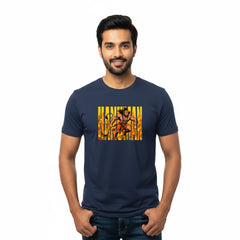BestyPop Men’s Graphic Print Round Neck T-Shirt- Hanuman (170 GSM single jersey)