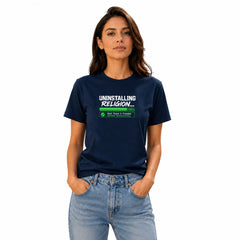 Freethinker | Arif Women's Uninstalling Religion Crew Neck T-Shirt - (170 GSM single jersey)