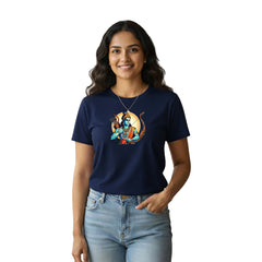 BestyPop Women’s Graphic Print Round Neck T-Shirt- Jai Shree Ram (170 GSM single jersey)