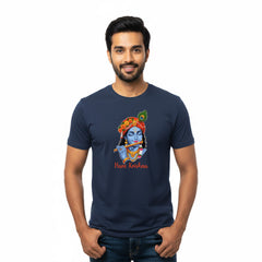 BestyPop Men’s Graphic Print Round Neck T-Shirt- Krishna (170 GSM single jersey)