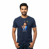 BestyPop Men’s Graphic Print Round Neck T-Shirt- Krishna (170 GSM single jersey)