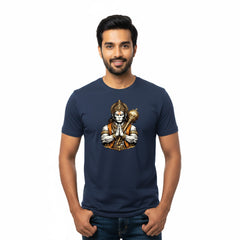 BestyPop Men’s Graphic Print Round Neck T-Shirt- Hanuman (170 GSM single jersey)