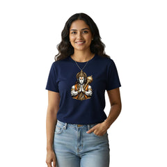 BestyPop Women’s Graphic Print Round Neck T-Shirt- Hanuman(170 GSM single jersey)