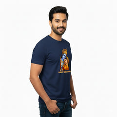 BestyPop Men’s Graphic Print Round Neck T-Shirt- Krishna (170 GSM single jersey)