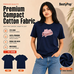 Dog Lover's Round Neck T-Shirts For Women - Stay Pawsitive - (170 GSM) single jersey