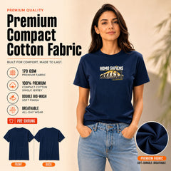 Freethinker | Arif Women's Homosapiens Neck T-Shirt - (170 GSM single jersey)