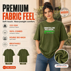 Freethinker | Arif Women's Uninstalling Religion Crew neck Oversized T-Shirt - (225 GSM heavyweight fabric)