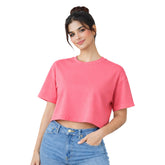 BestyPop Women’s Plain Crop top Oversized Half Sleeve