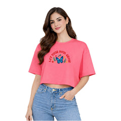 BestyPop Women’s Oversized Half Sleeve Crop Top