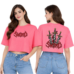 BestyPop Women’s Oversized Half Sleeve Crop Top - 220 GSM