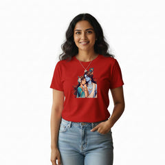 BestyPop Women’s Graphic Print Round Neck T-Shirt- Krishna (170 GSM single jersey