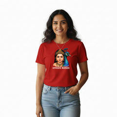 BestyPop Women’s Graphic Print Round Neck T-Shirt- Murugan (170 GSM single jersey)