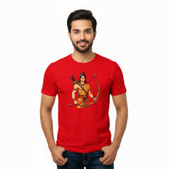 BestyPop Men’s Graphic Print Round Neck T-Shirt- Jai Shree Ram (170 GSM single jersey)