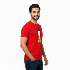 BestyPop Men’s Graphic Print Round Neck T-Shirt- Buddha (170 GSM single jersey)