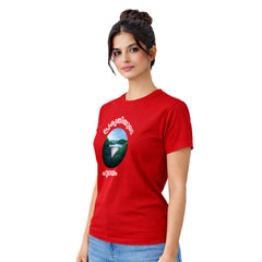 BestyPop Women’s Graphic Print Round Neck T-Shirt-(170 GSM single jersey)
