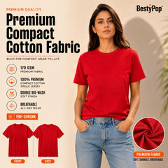 BestyPop Women’s Plain Round Neck T-Shirt