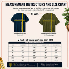 BestyPop Men’s Graphic Print V-Neck T-Shirt- 190GSM