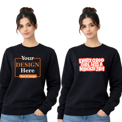 Bestypop Women Round Neck sweatshirt T-shirt – Customize