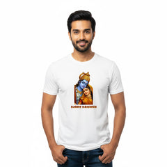 BestyPop Men’s Graphic Print Round Neck T-Shirt- Krishna (170 GSM single jersey)