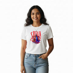 BestyPop Women’s Graphic Print Round Neck T-Shirt - Shivan (170 GSM single jersey)