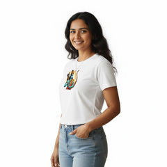BestyPop Women’s Graphic Print Round Neck T-Shirt- Jai Shree Ram (170 GSM single jersey)