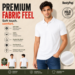 BestyPop Men’s Plain Polo T-Shirt