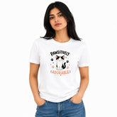 Cat Lover's Round Neck T-Shirts For Women - Pawsitively - (170 GSM) single jersey