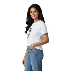BestyPop Women’s Graphic Print Round Neck T-Shirt- Krishna (170 GSM single jersey)