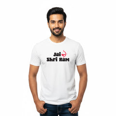 BestyPop Men’s Graphic Print Round Neck T-Shirt- Jai Shree Ram (170 GSM single jersey)