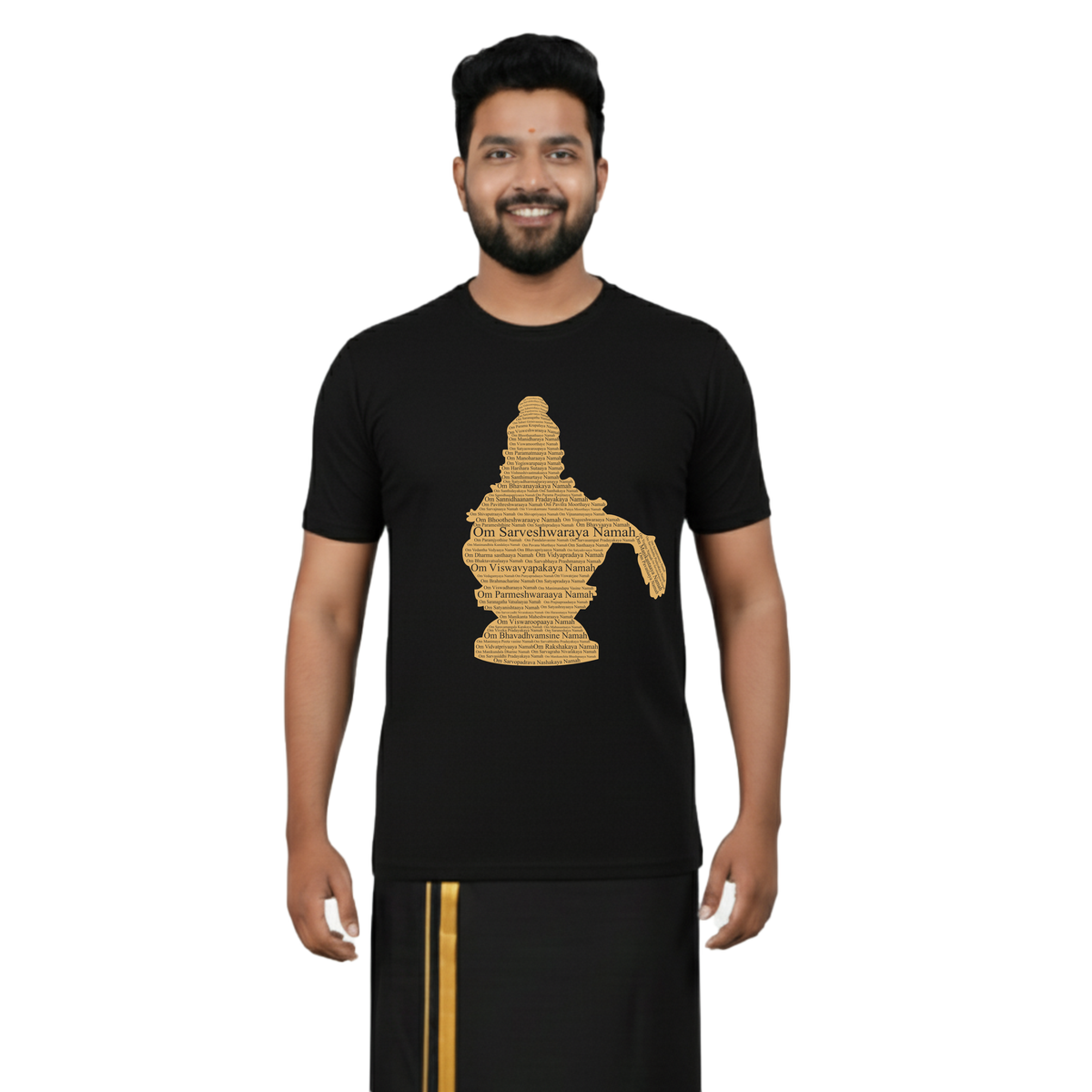BestyPop Men’s Graphic Print Round Neck T-Shirt- Ayyappan (170 GSM single jersey)