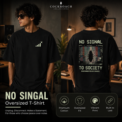 BestyPop Men’s Oversized T-Shirt - No Signal