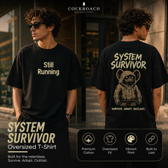 BestyPop Men’s Oversized T-Shirt - System Survival